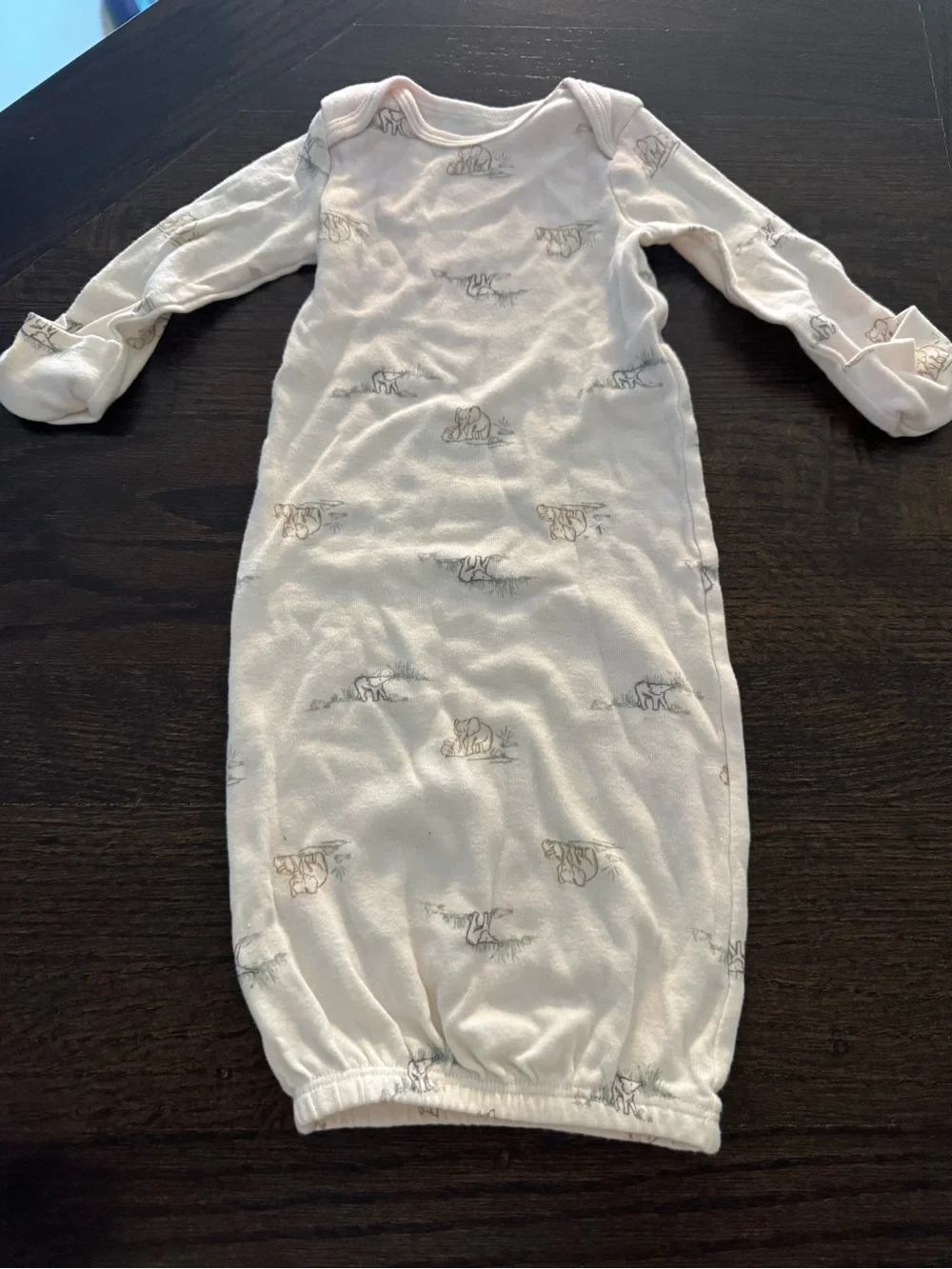 Newborn Sleep pajamas- Blue & Cream Mix 5 onesies total